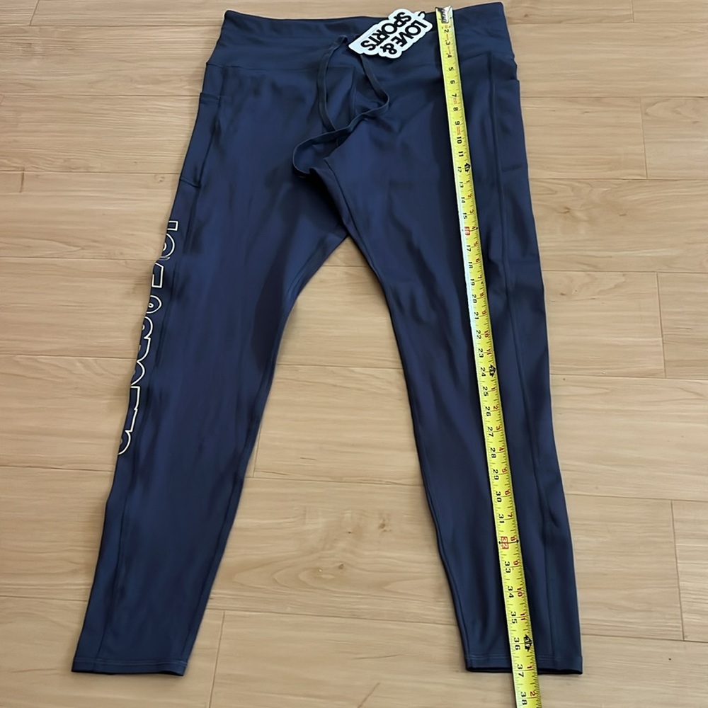 NWT LOVE & SPORTS WOMENS HIGH RISE FITNESS LEGGINGS WITH BLUE GOLD SIZE XL - Picture 7 of 15